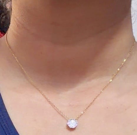 Customer photo review of Solitaire Necklace