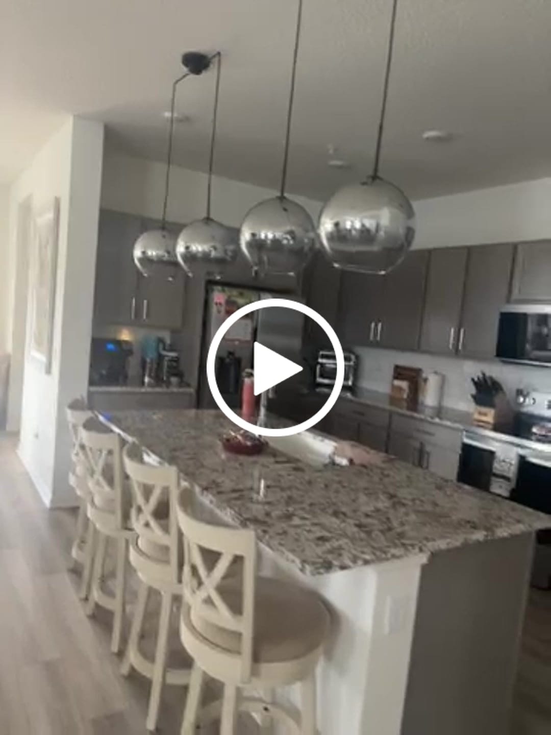 Customer video review of 2-Light Hand-blown Smoked Mirror Glass Drop Pendant