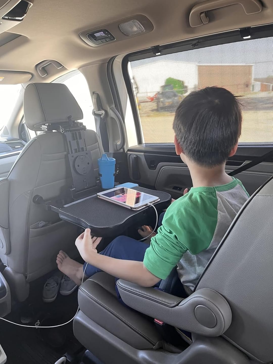 Customer photo review of BOLTHUT™ Folding Backseat Tray Table — Cup & Phone Holder