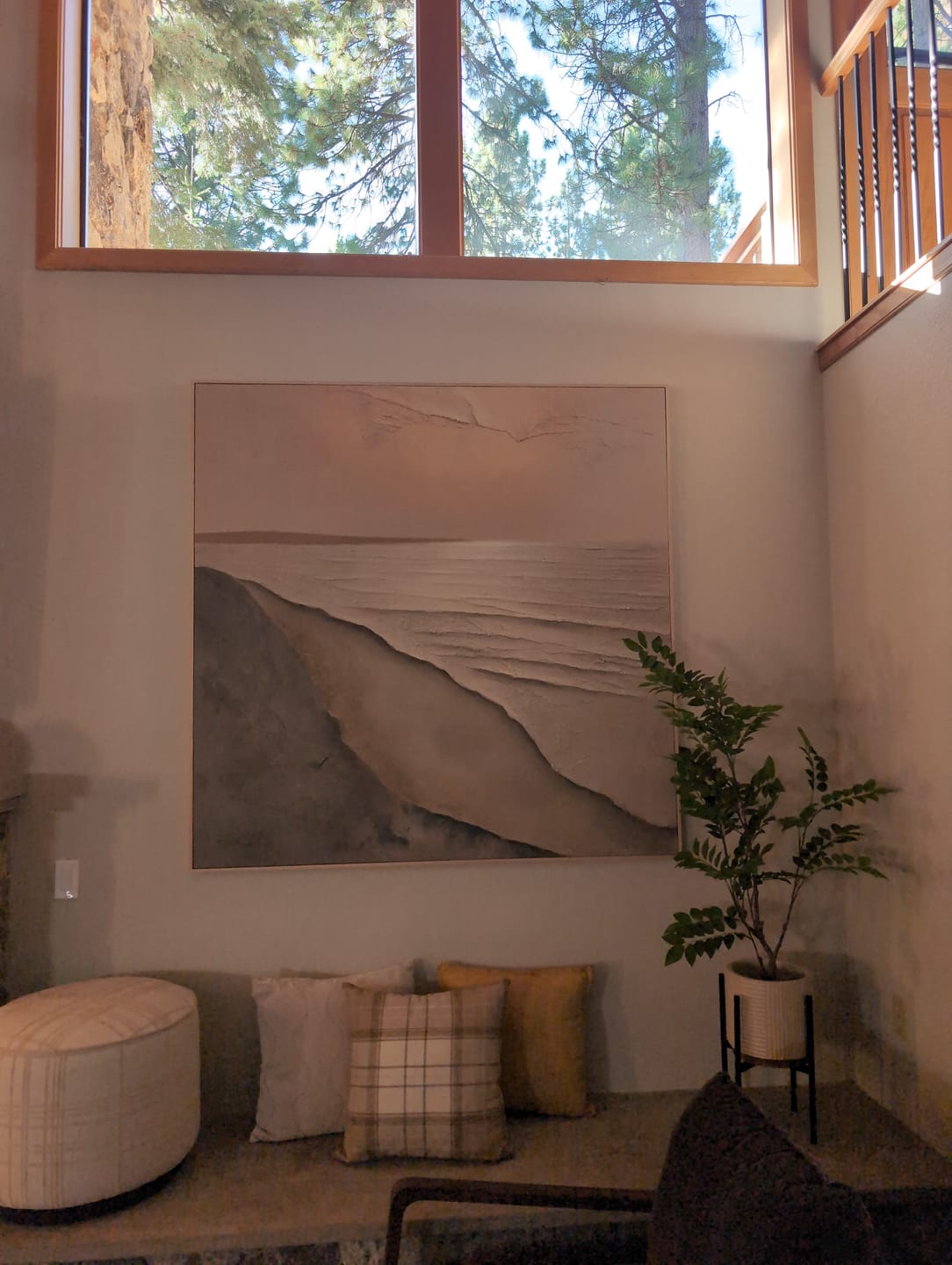 Customer photo review of Ocean And Sky Abstract Textured Wall Art #OS135