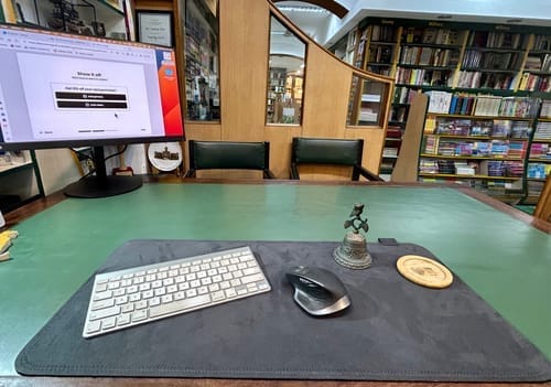 Customer photo review of SUEDE DESK RUG