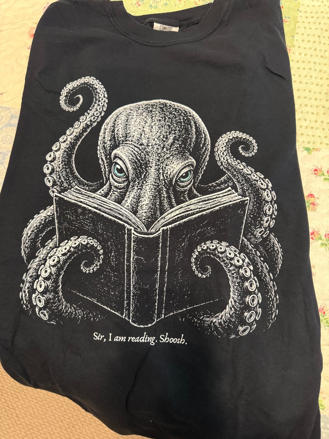 Customer photo review of Sir, I Am Reading Octopus Long Sleeve