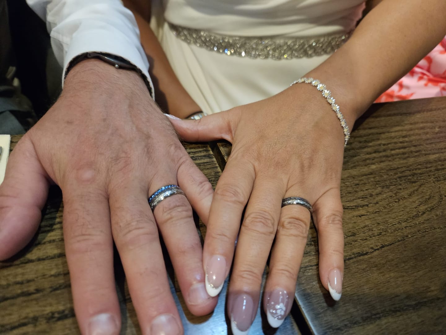 Customer photo review of The Steely Blue Wonder Ring Set