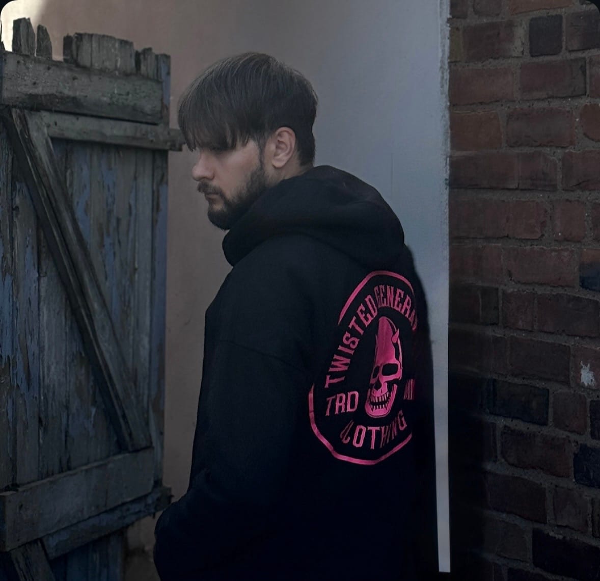 Customer photo review of Twisted Generation Skull Hoodie - Black & Hot Pink - Unisex