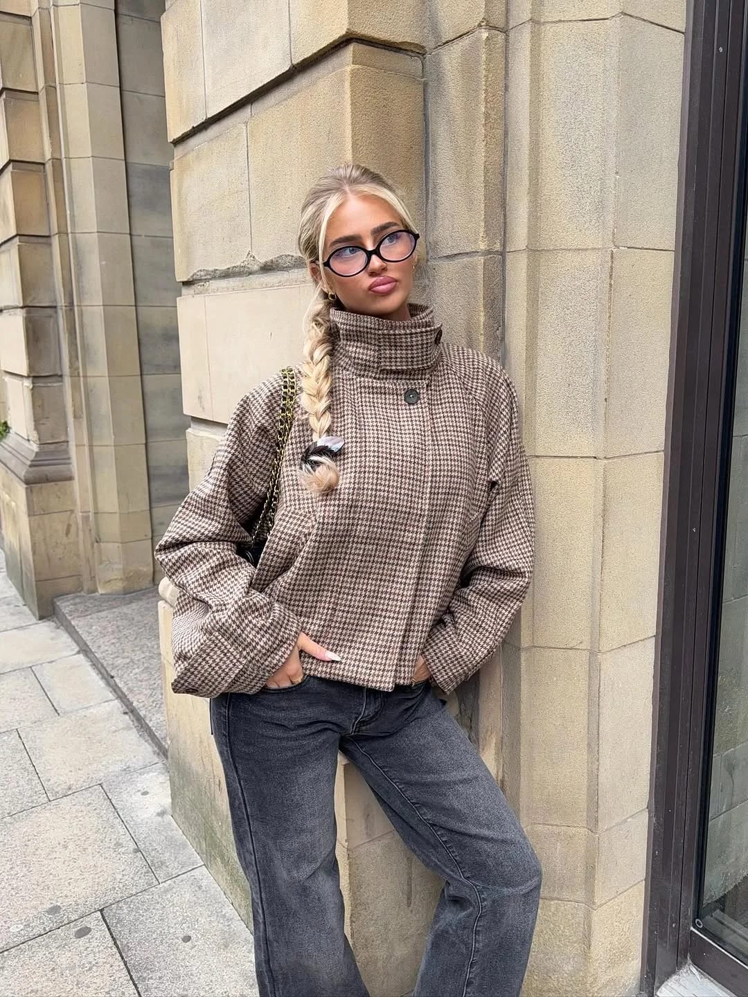 Customer photo review of Denise Houndstooth Cropped Jacket