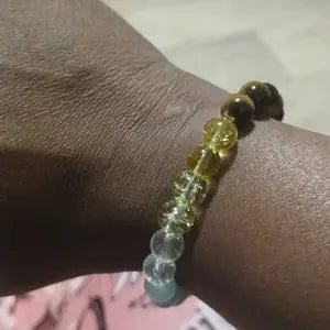 Customer photo review of FuAttract Prosperity & Success Energy Tiger Eye Malachite Green Aventurine Wealth Bracelet