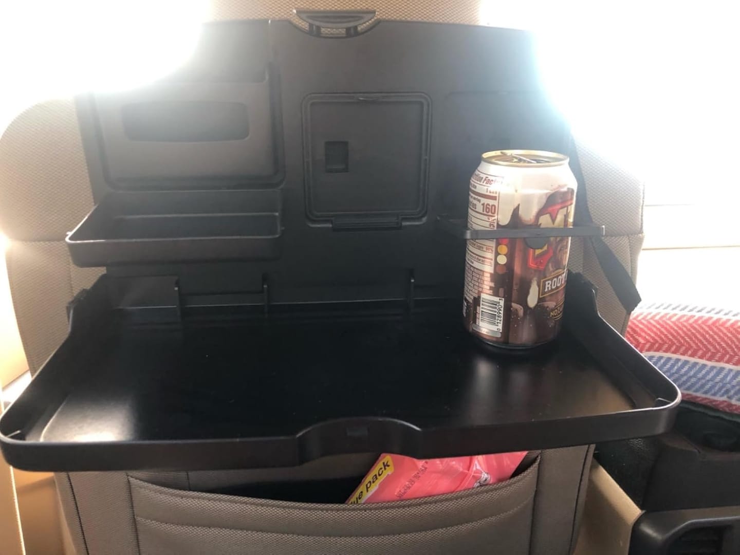 Customer photo review of BOLTHUT™ Folding Backseat Tray Table — Cup & Phone Holder