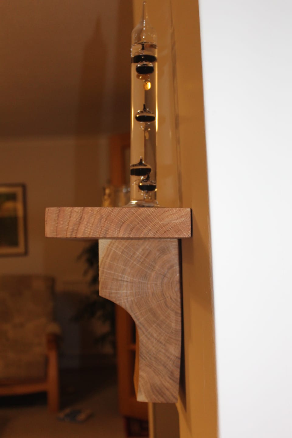Customer photo review of Oak Mantel Shelf with Corbels