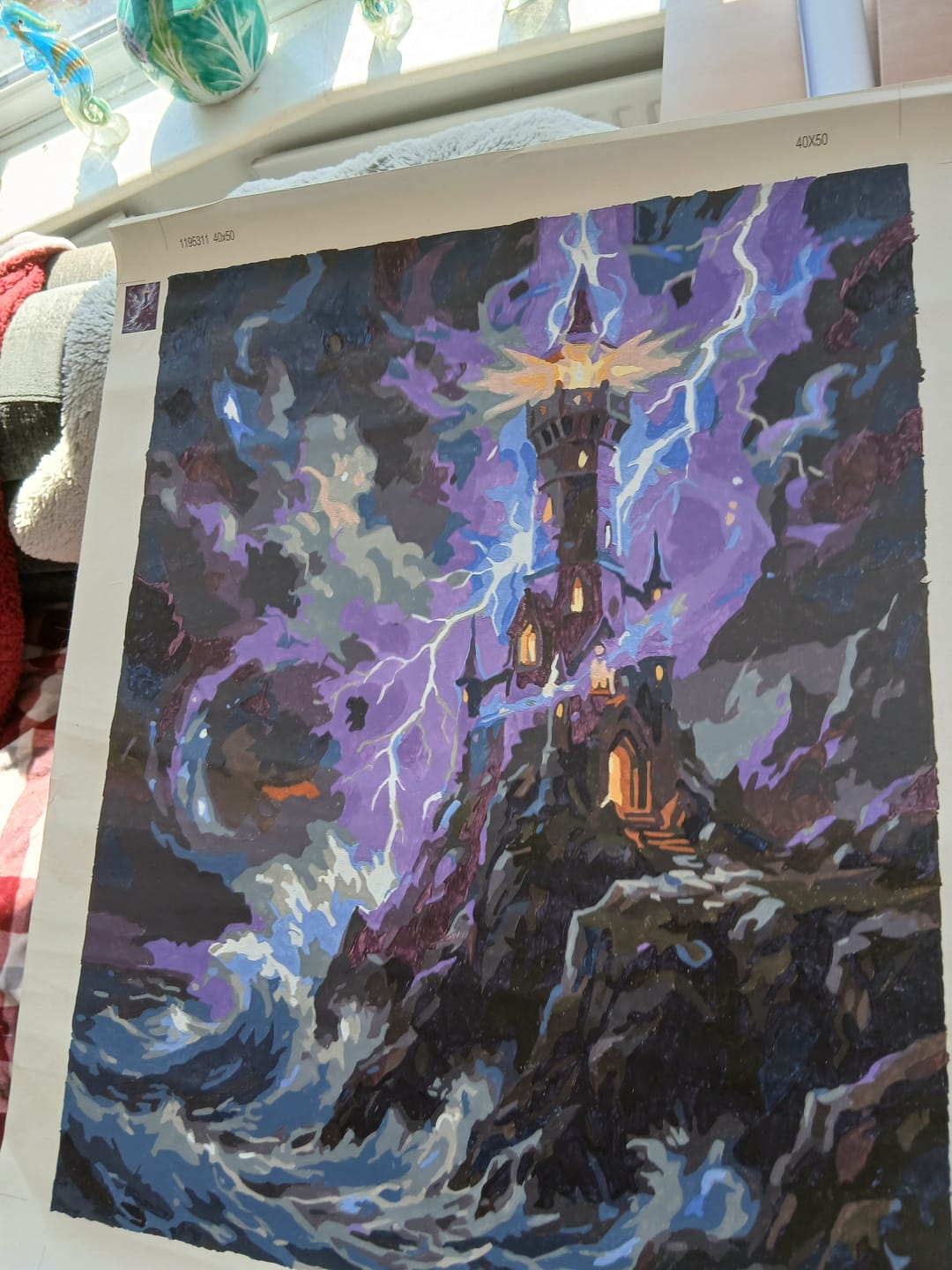 Customer photo review of Wizard Tower Stormy Night (Paint by Numbers)