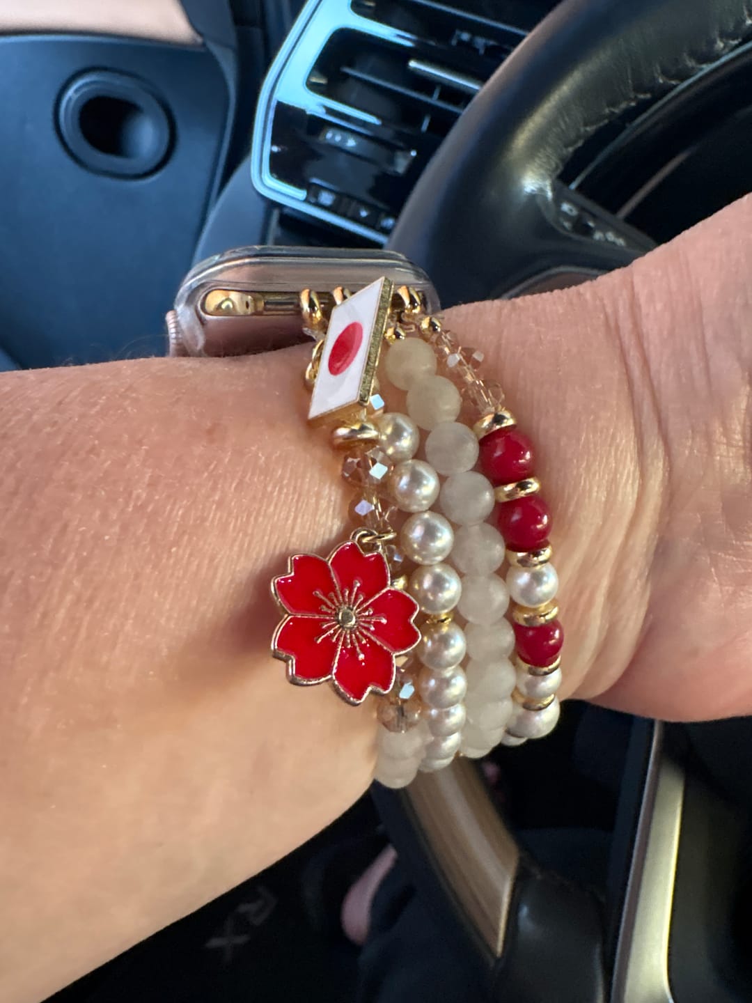 Customer photo review of Japan Sakura Bloom Stretch Apple Watch Strap