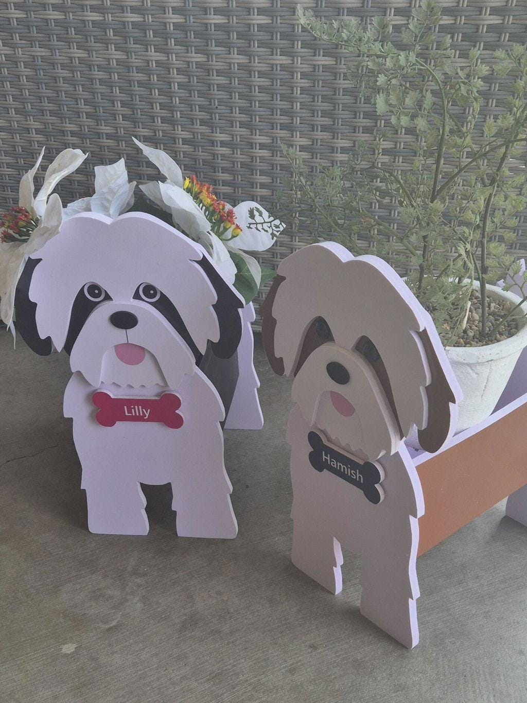 Customer photo review of Dog Planter - Shih Tzu