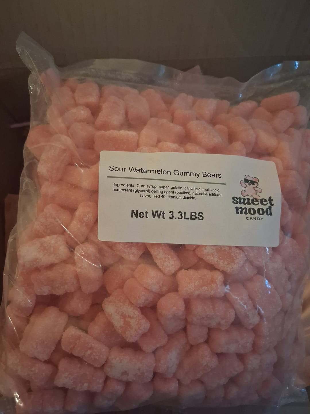 Customer photo review of Sour Watermelon Gummy Bears - 3.3LBS