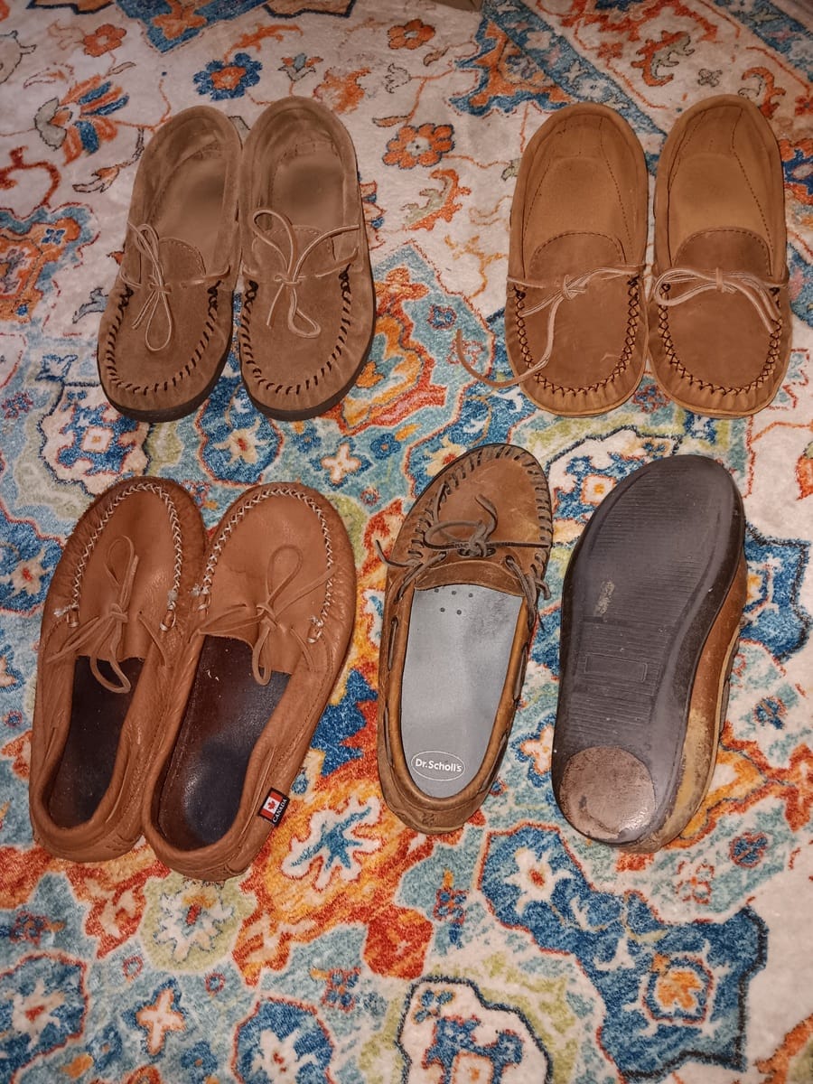 Customer photo review of Men's Soft Sole Wide Width Leather Moccasins