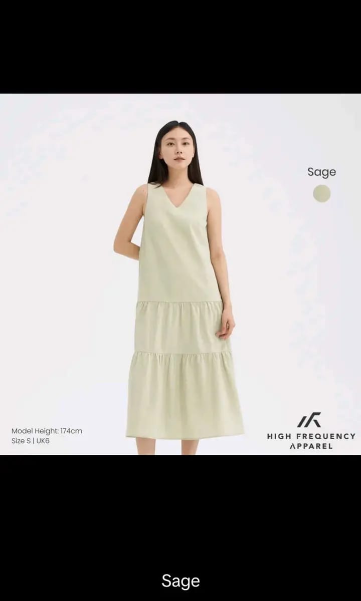 Customer photo review of V-Neck Tiered Midaxi Dress