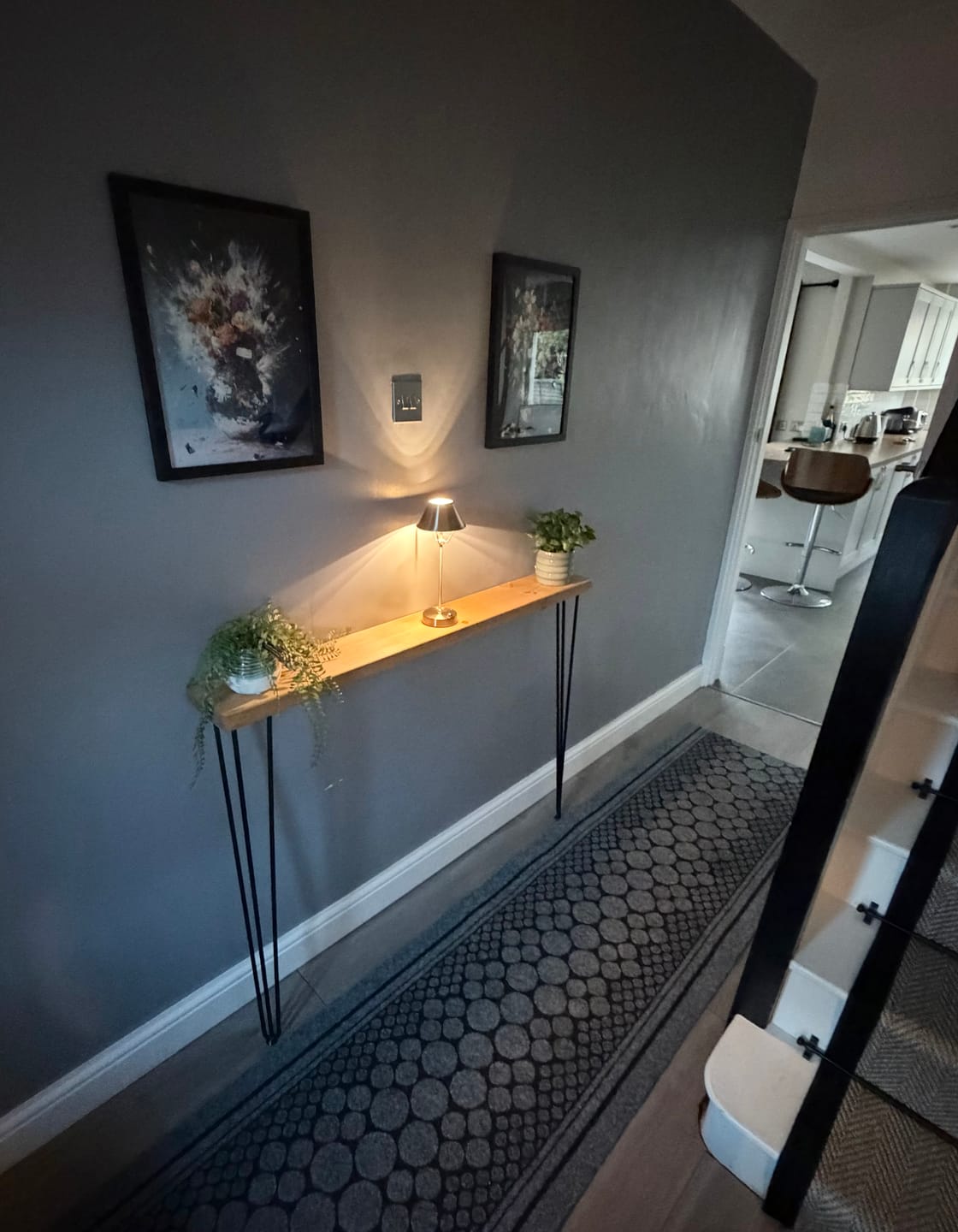Customer photo review of Console Table 15cm Depth | Hairpin Leg