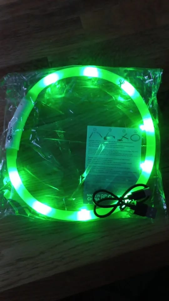 Customer photo review of TruePet Leuchthalsband | 360-Grad-LED-Ring: dein Hund aus jeder Richtung sichtbar | USB aufladbar, 8-10 h Leuchtdauer | Zuschneidbar für jede Größe