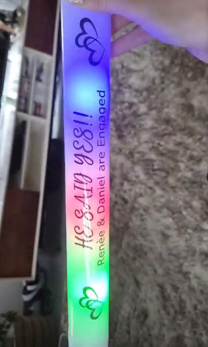 Customer photo review of Custom-Made Glow Sticks