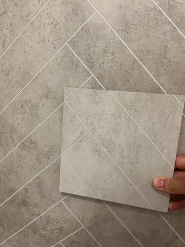 Customer photo review of Panneau Mural Chevron Beige Mat - Salle De Bain - Motif Zellige