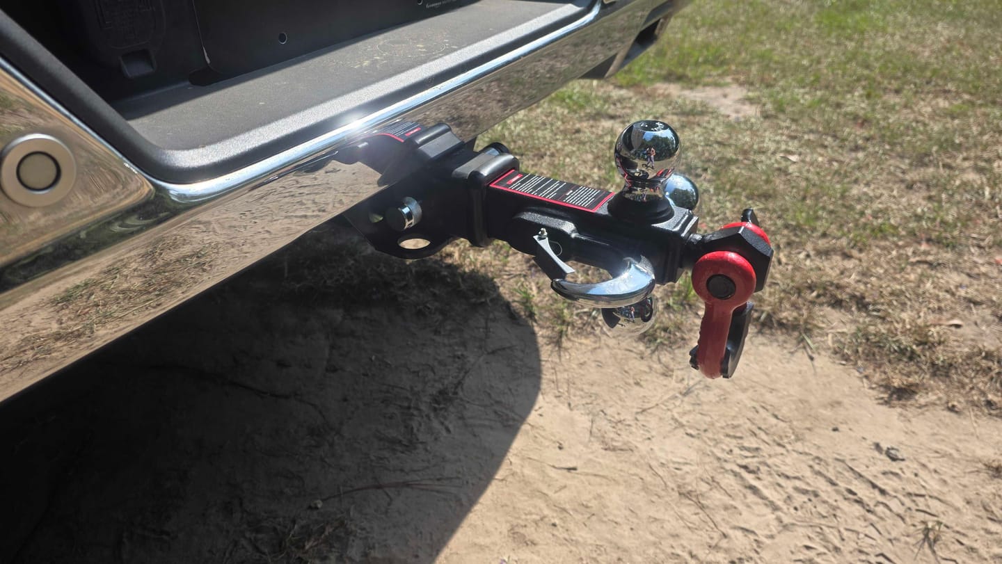 Customer photo review of TYT Tri Ball Mount Trailer Hitch with Tow Hook & Shackle