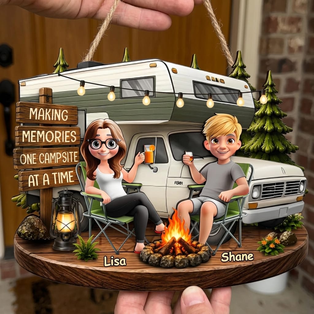 Customer photo review of Making Memories One Campsite At A Time - Personalized Wood Sign