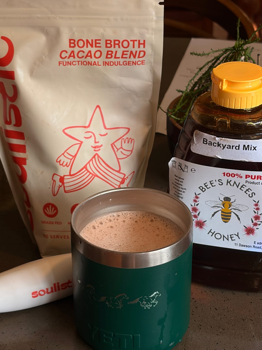 Customer photo review of Bone Broth Cacao Blend