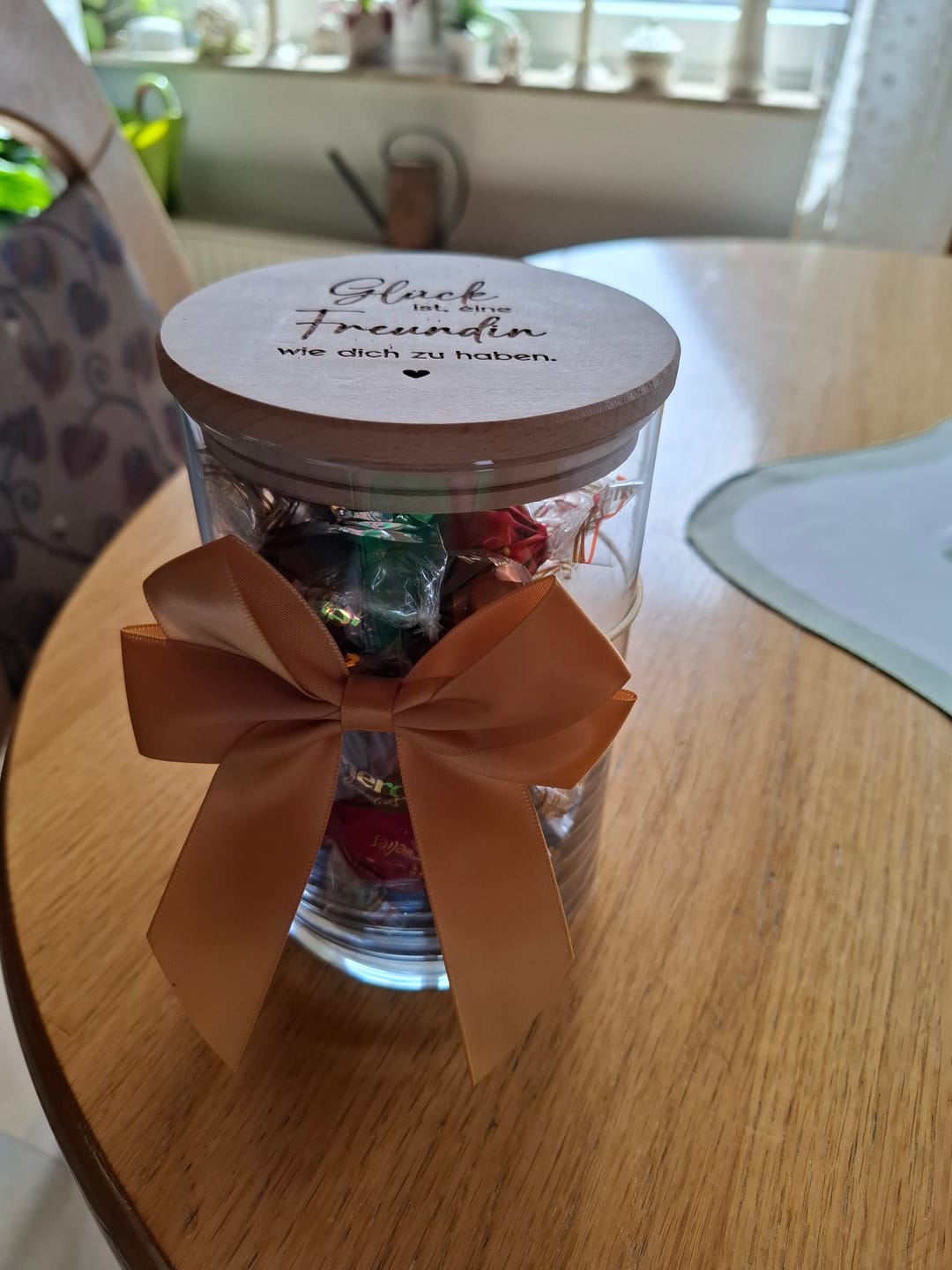 Customer photo review of Geschenk-Glas "Glück ist, eine Freundin wie dich zu haben"