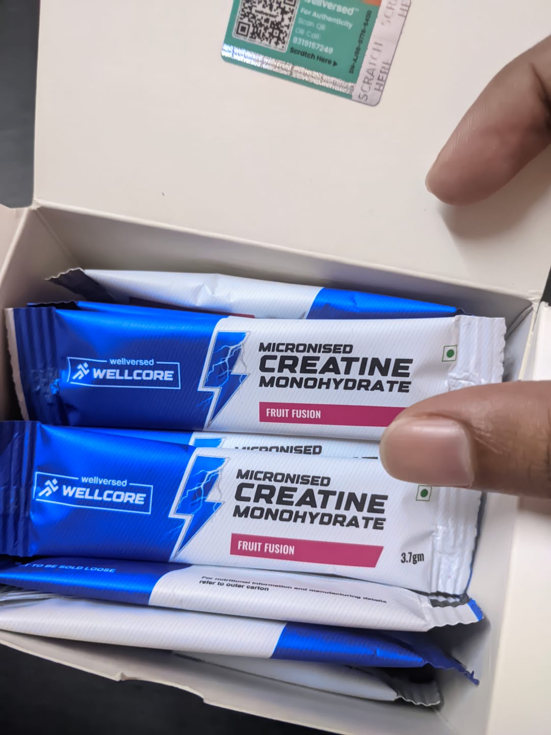 Customer photo review of Wellcore - Pure Micronised Creatine Monohydrate | Fruit Fusion (30 Sachets)