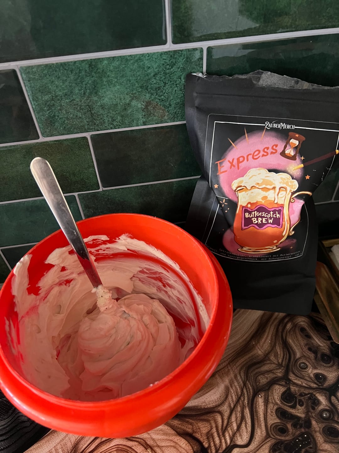 Customer photo review of Express Butterscotch Brew – Getränkepulver Karamell Vanille Geschmack