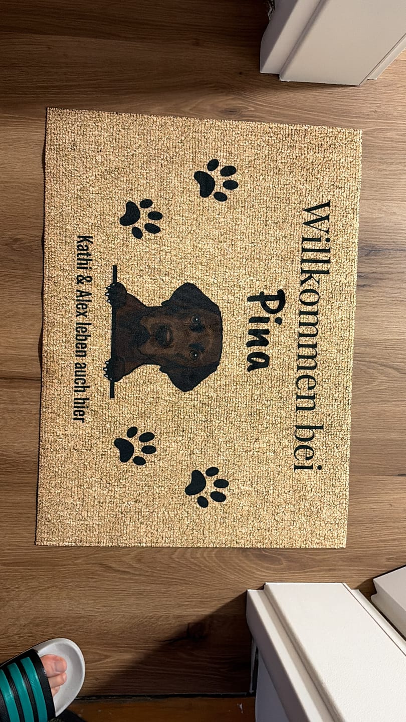 Customer photo review of Personalisierte Fußmatte - Willkommen bei