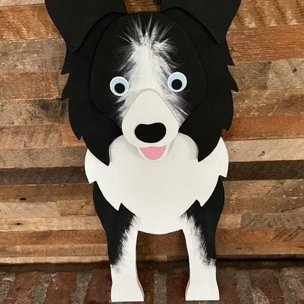 Customer photo review of Dog Planter - Border Collie