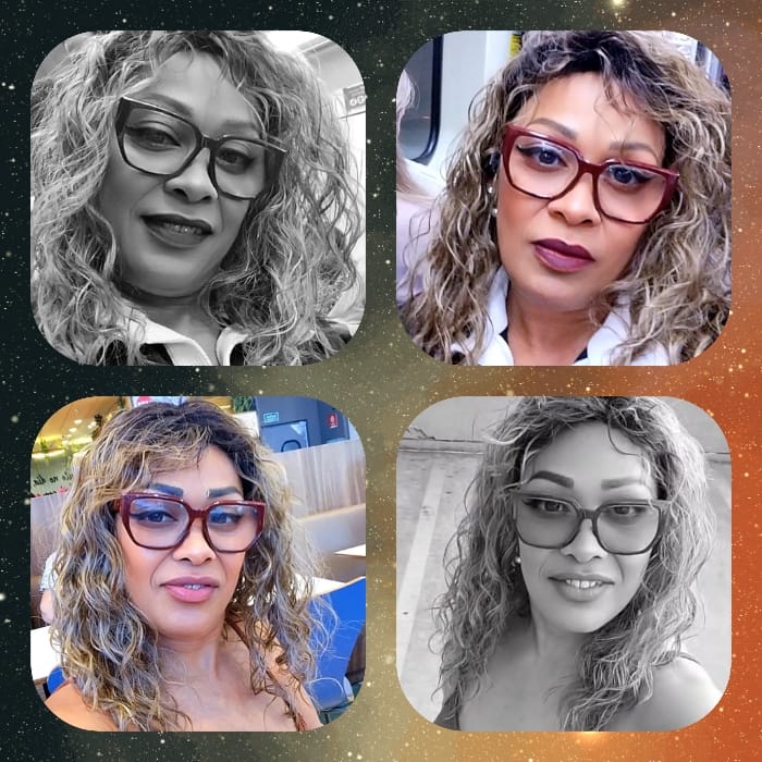 Customer photo review of Peruca Andira Castanho Loira Ondulada