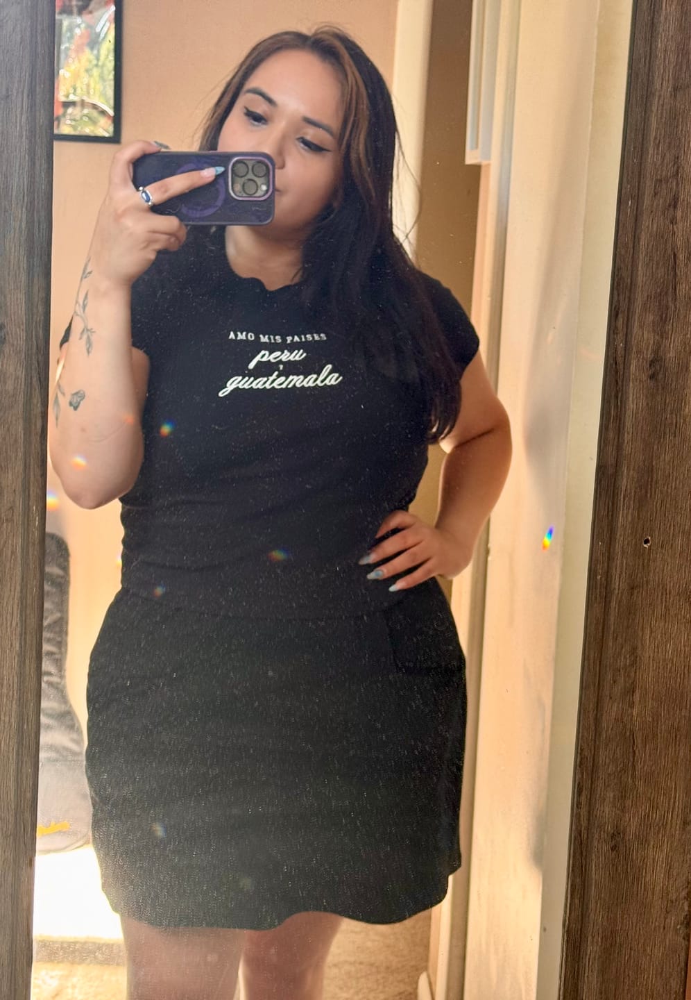 Customer photo review of 'Mis Países' Mixed Latina Rib Baby Tee