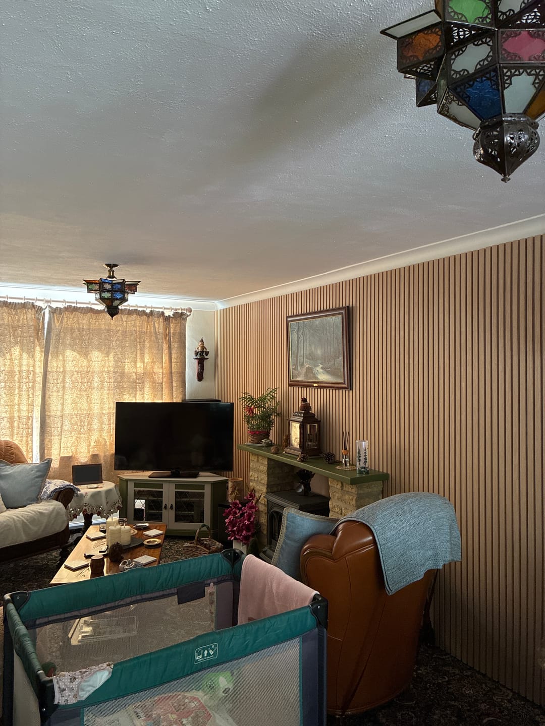 Customer photo review of Wooden Wall Panel | Natural Oak Grey Felt | Premium 3-sided Wood Veneer