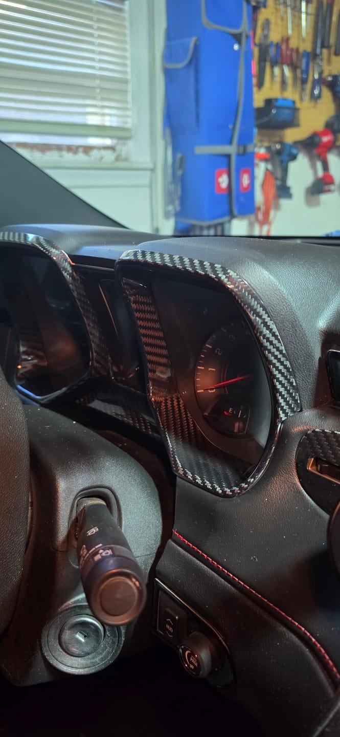 Customer photo review of 2010-2015 Chevy Camaro Carbon Fiber Gauge Cluster Trim Cover