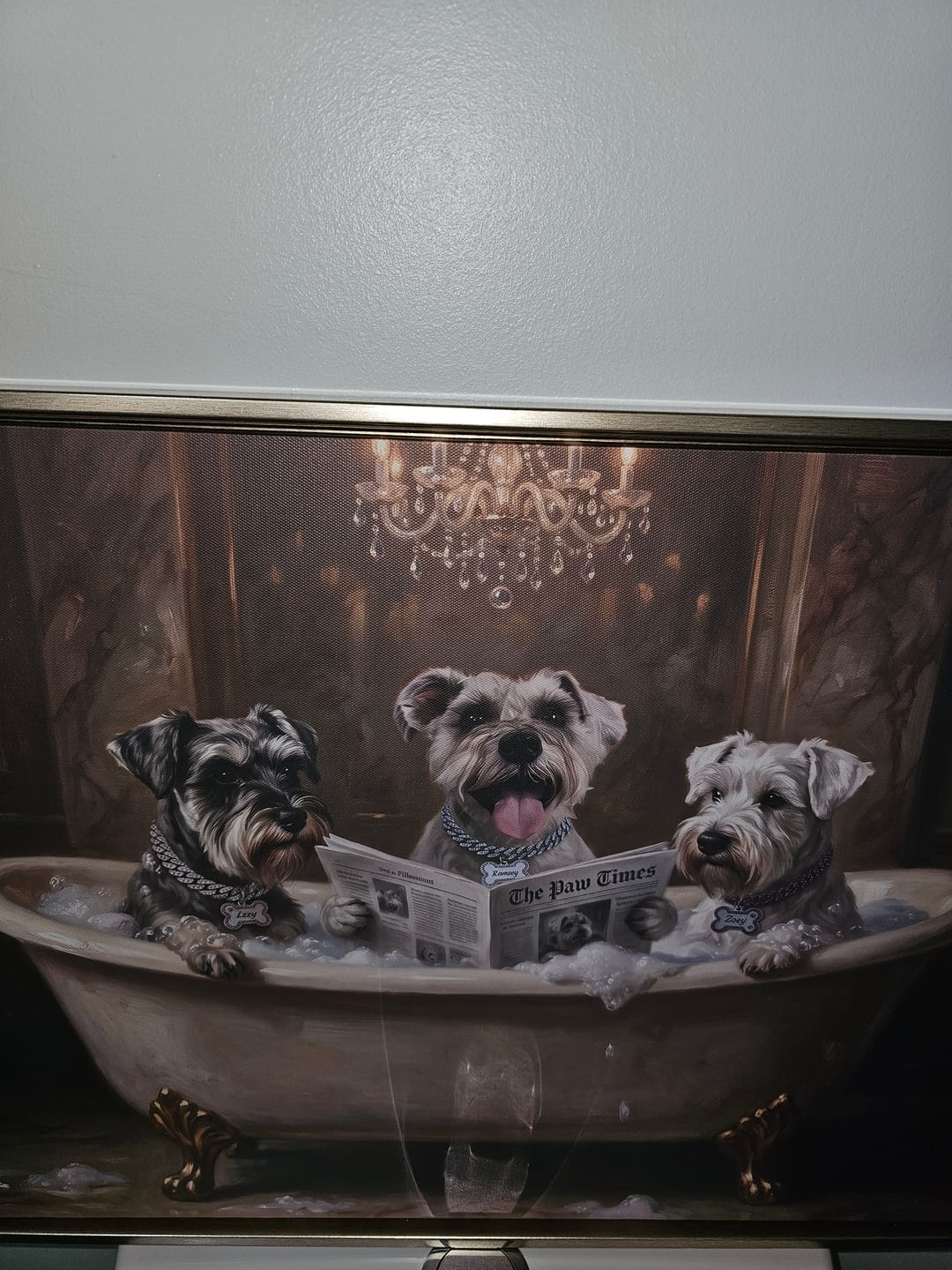 Customer photo review of Artzuzu Custom Portrait For Multi Pets - Reading in the Throne Room