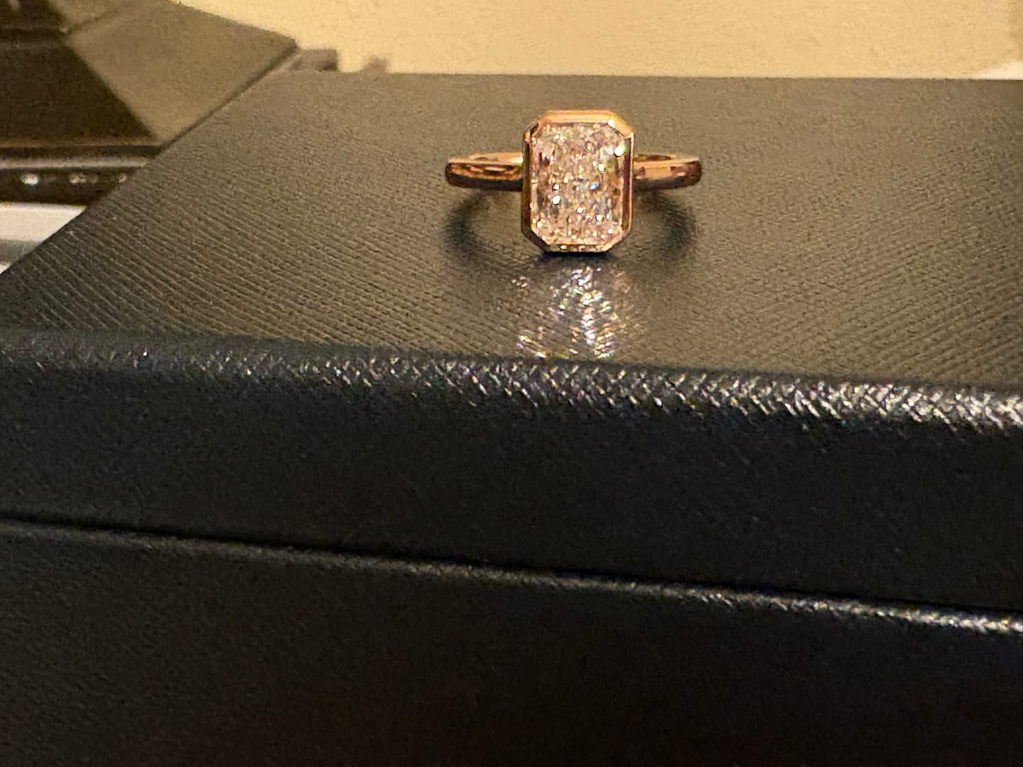 Customer photo review of Group Order solitaire bezel solitaire engagement ring only semi-mount only(Exclusively to DovEggs Stones)