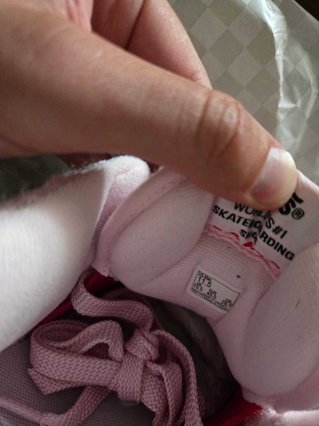Customer photo review of VANS SKATE HALF CAB PINK WHITE