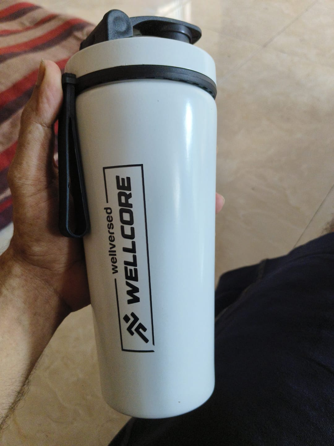Customer photo review of Wellcore - Micronised Creatine Monohydrate (83 Servings, Unflavoured) + Premium Steel Shaker