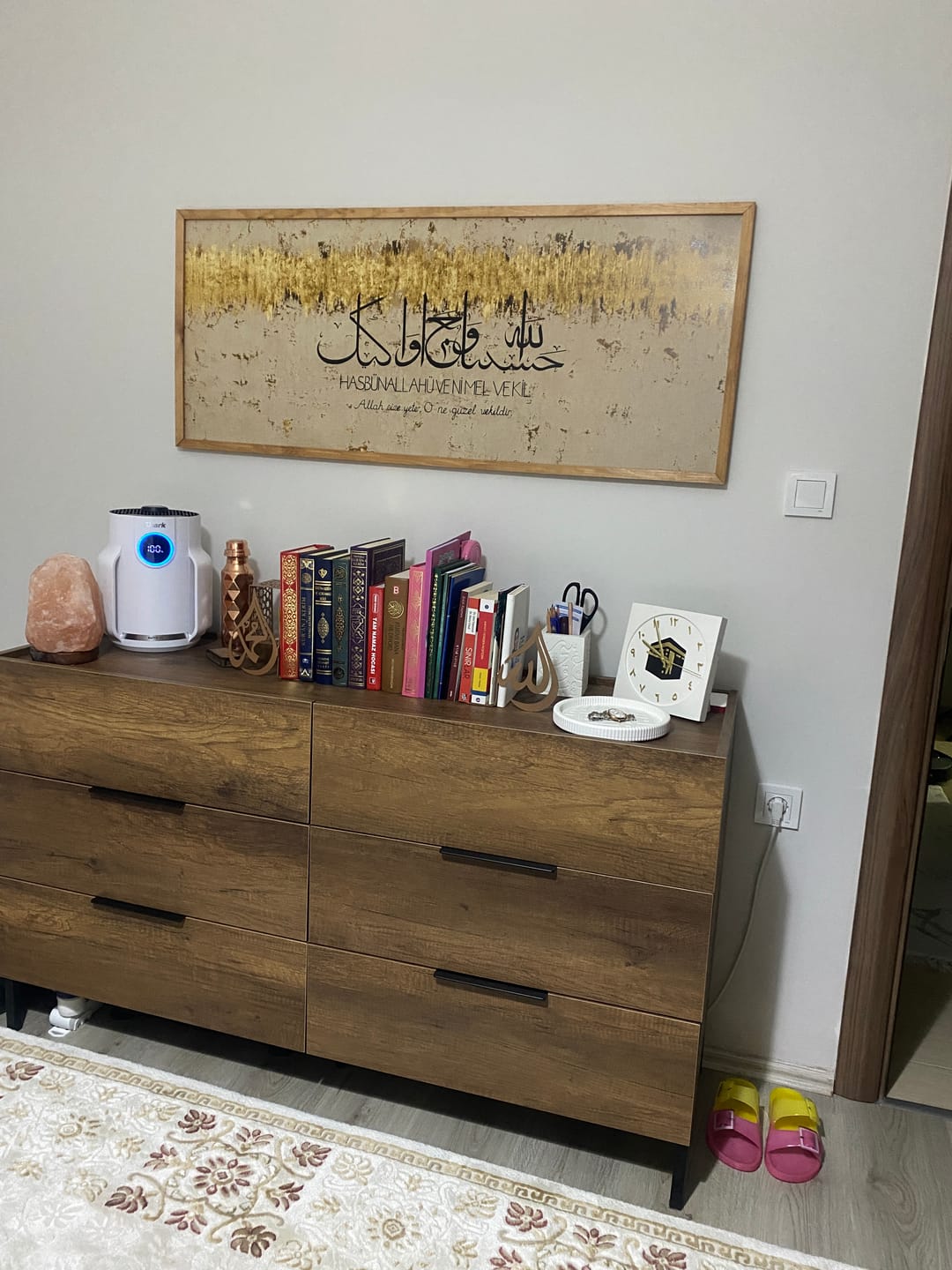 Customer photo review of Besmele İşlemeli Yuvarlak Taş Tozu Dekoratif Tabak - Modern Kufi Hat