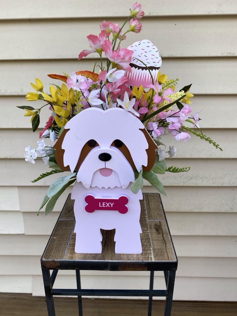 Customer photo review of Dog Planter - Shih Tzu