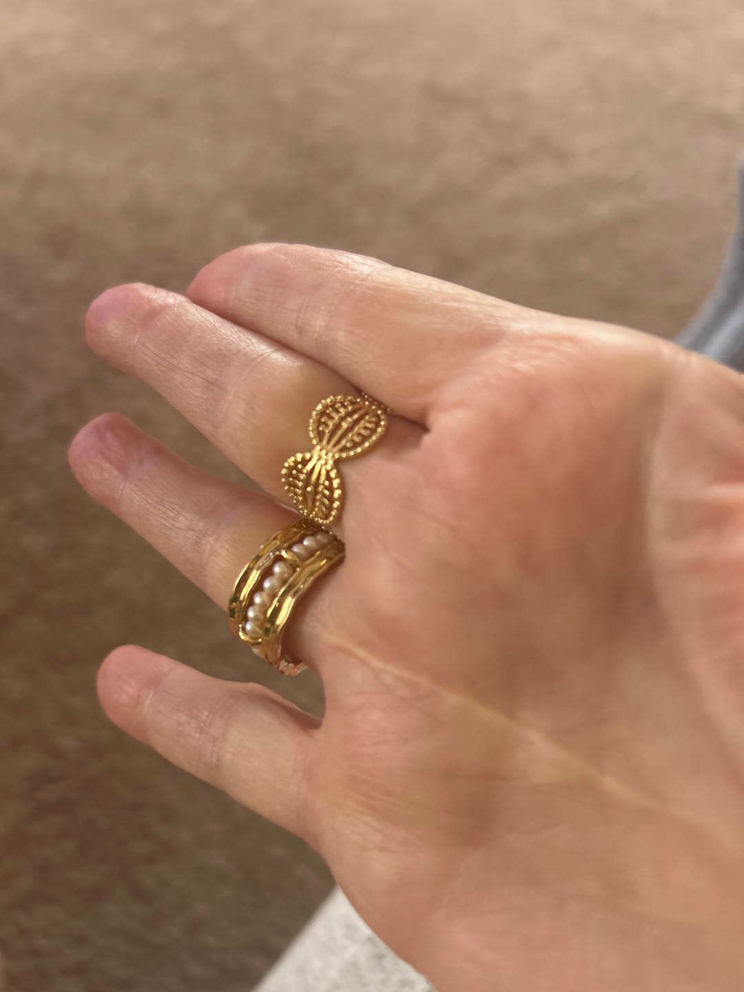 Customer photo review of Vintage Palace Lace Filigree Zircon Open Ring