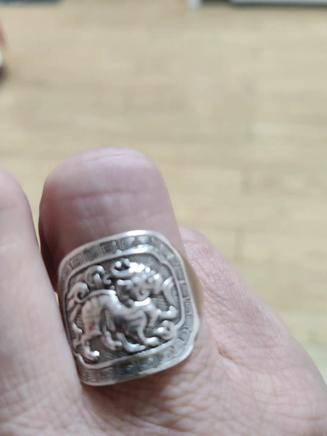 Customer photo review of FuAttract Wealth Luck & Prosperity Copper Pixiu Vintage Open Ring