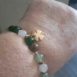 Customer photo review of FuAttract Growth Harmony & Positive Energy Green Aventurine Moonstone Unakite Chrysocolla Forest Style Bracelet