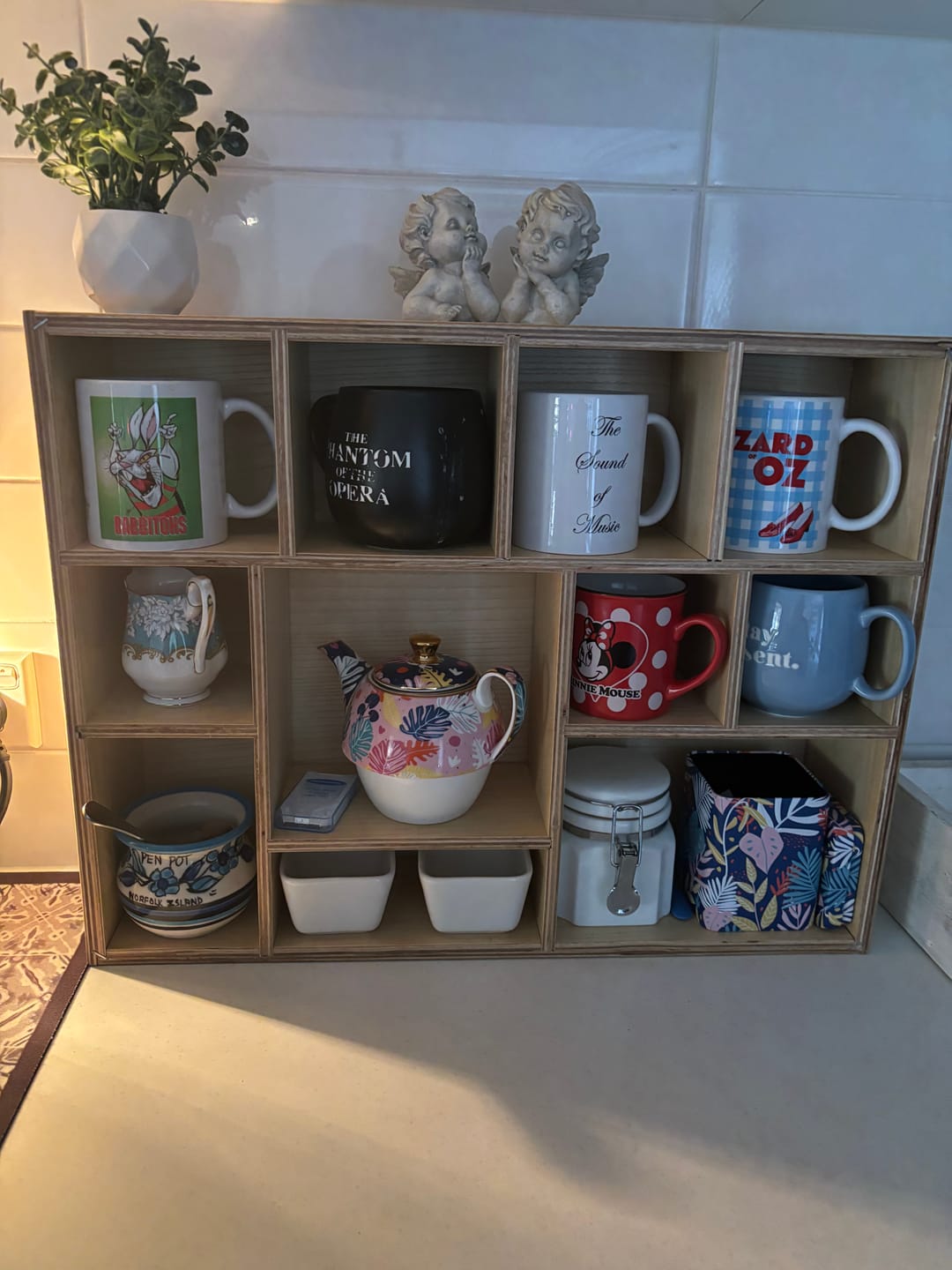 Customer photo review of Wooden Display Shelf for Mugs, Cups & Small Collectibles
