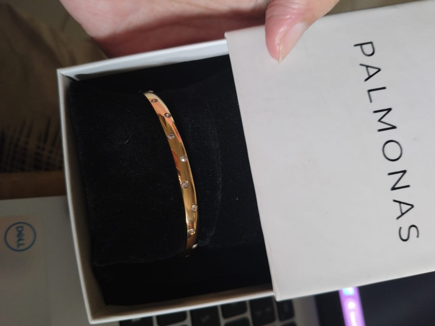 Customer photo review of Gold Dot Stud Bangle