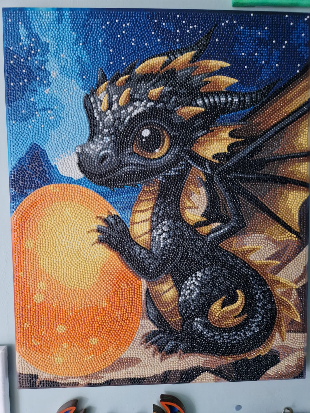 Customer photo review of Dragon's Treasure Crystal Art Canvas Kit 40x50cm