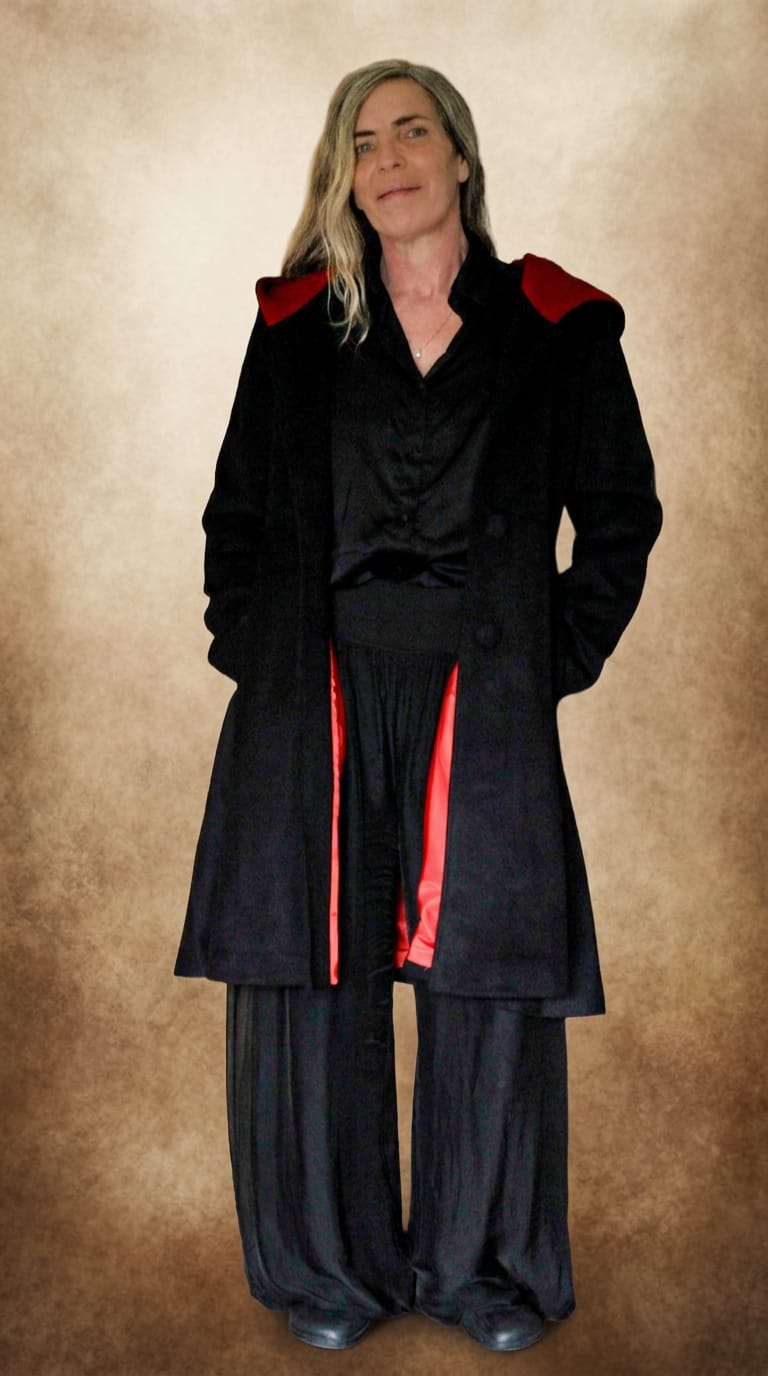 Customer photo review of Black Wool Fit and Flare Coat - Hooded Silhouette with Satin Lining 5363