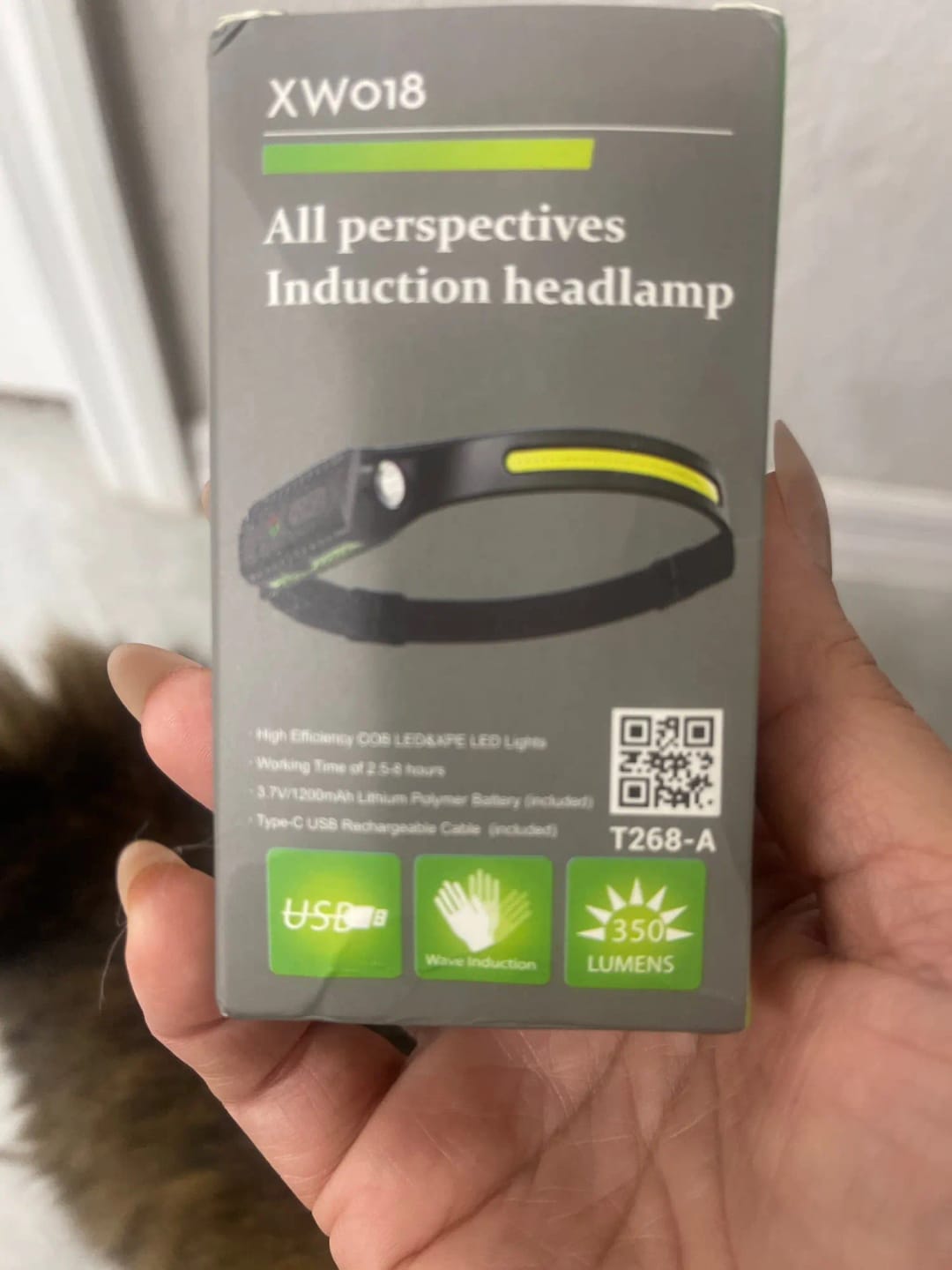 Customer photo review of USB Rechargeable LED Sensor Headlamp XPE+COB Headlight Led Head Torch Camping Search Light Head Flashlight for Fishing Lantern