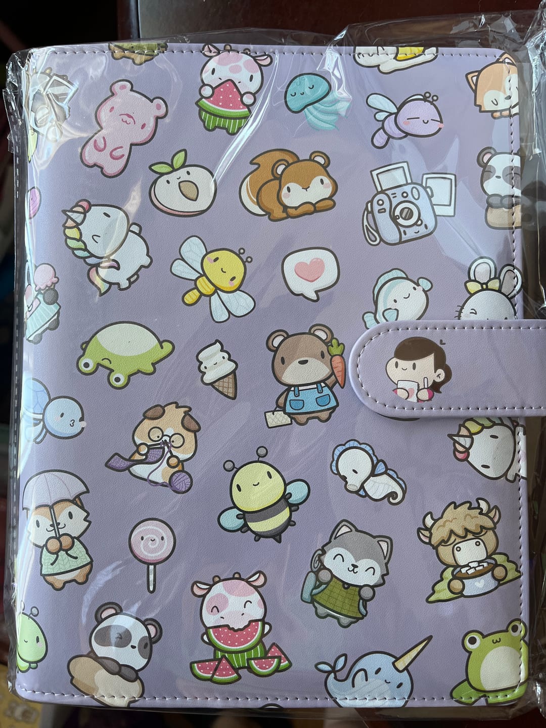 Customer photo review of Vegan Leather Binder/Planner - Purple Critters