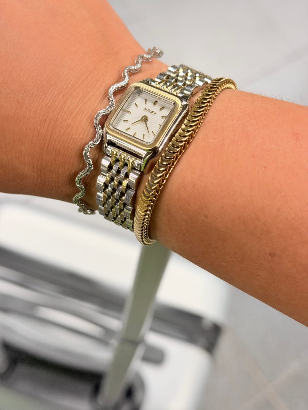 Customer photo review of Macy Petite Gold Silver